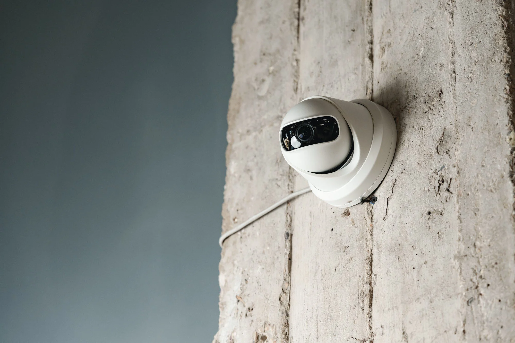 Cctv Camera On Gray Wall Close Up 2023 02 14 03 14 47 Utc